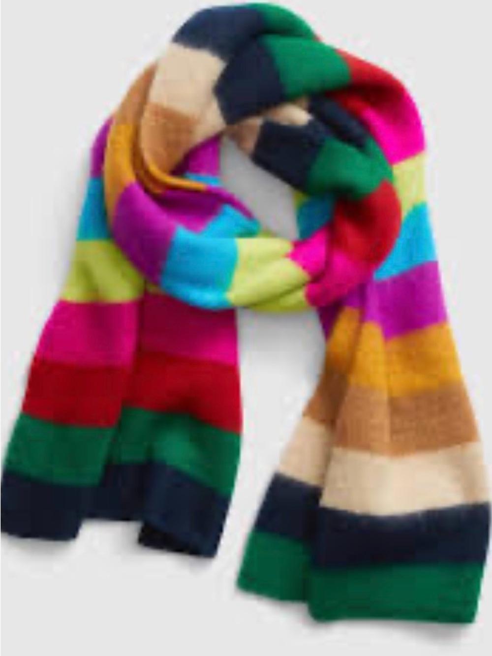 GAP Happy Scarf Multicolor Striped Knit Scarf - Rainbow